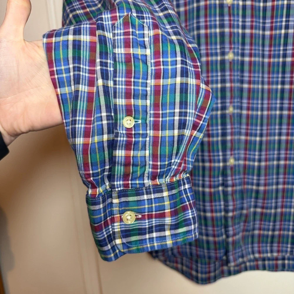 Ralph Lauren Long Sleeve Plaid Button Down Shirt Men XL Classic Fit